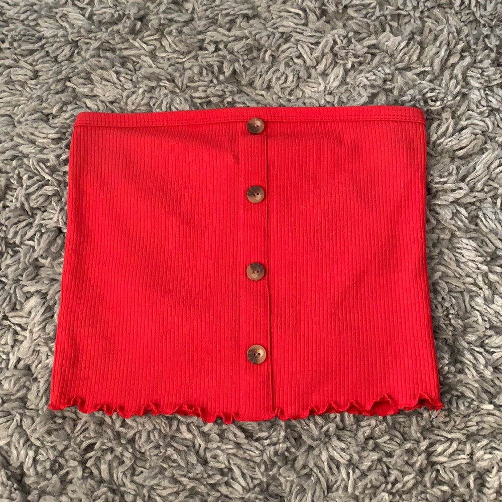 Red crop top